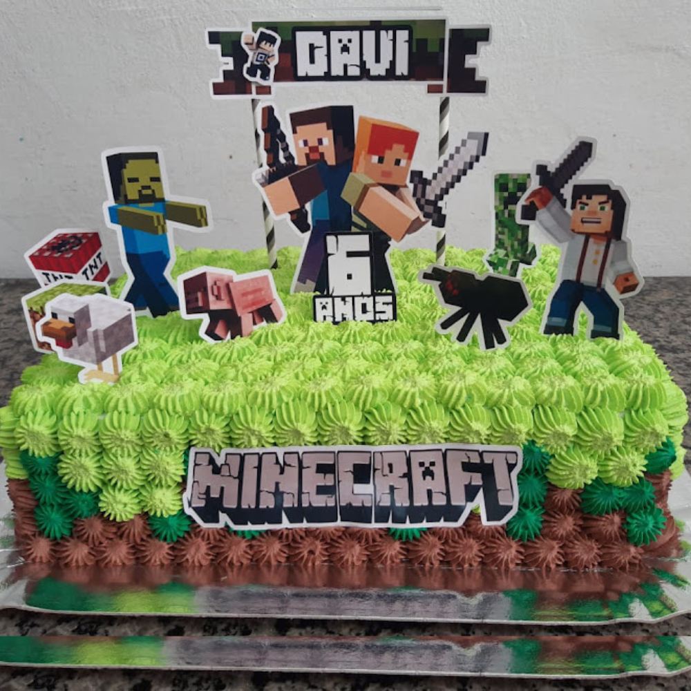 Topo Minecraft - Bolo Minecraft - Topper Minecraft | Shopee Brasil