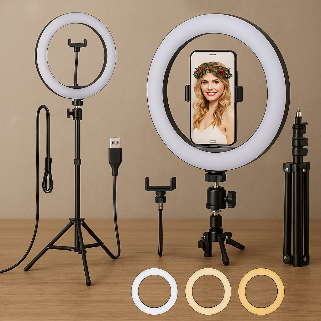 Ring Light Iluminador 10 Polegadas Com Tripé Profissional Led Selfie para Celular Profission Premium
