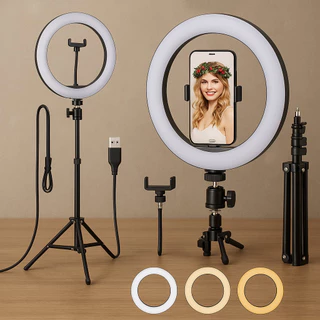 Ring Light Iluminador 10 Polegadas Com Tripé Profissional Led Selfie para Celular Profission Premium