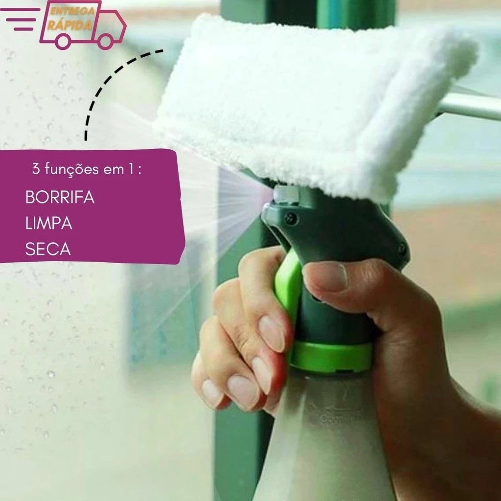 Rodo Limpa Vidro E Janela Mini Mop Esfregão Portátil Limpador De ...