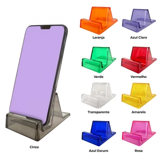 Kit 25 Unidades - Suporte Celular Acrílico Colorido Mesa