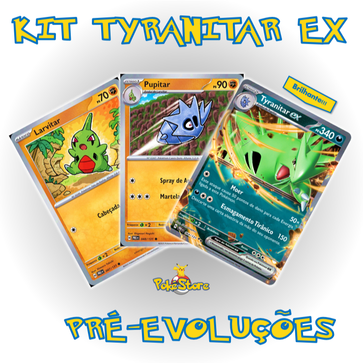 Lote De Cartas Pokemon Go – Tyranitar 043/078 Con Larvitar Y Pupitar – Incluye Versiones Foil Y Reversas