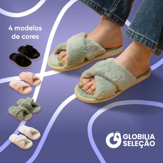 Pantufa Chinelo De Casa Feminina Menina Pelúcia Confortável Inverno KT8500 em Oferta na Shopee
