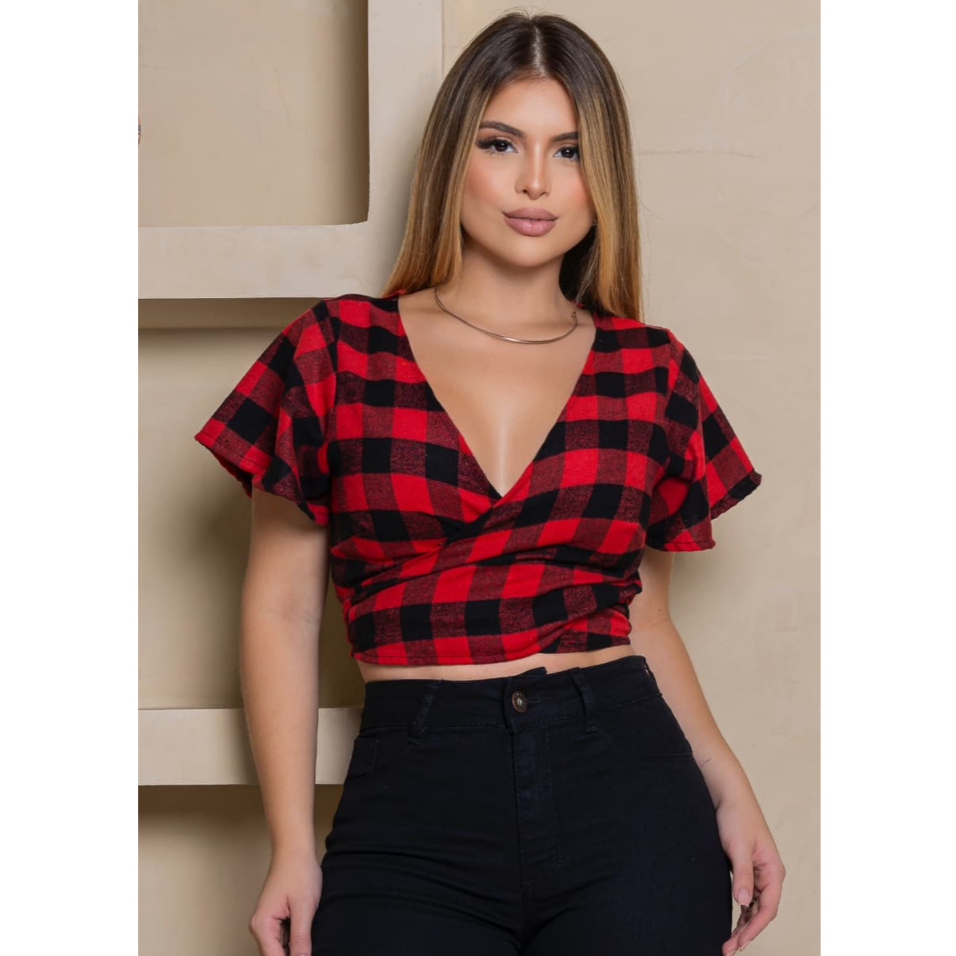 São João Blusas Xadrez Para Festa Junina Feminina Blusa