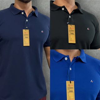Camisa Polo Algodão Básica Masculina Piquet