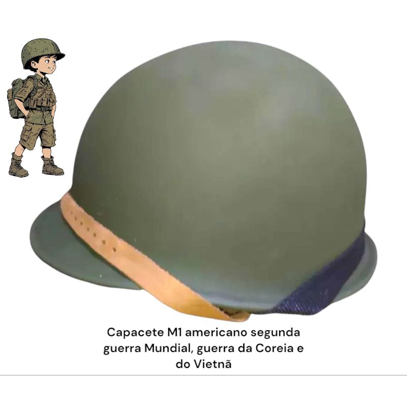 capacete M1 americano usado na segunda guerra guerra do Vietnã guerra da Coreia