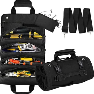 Bolsa Organizadora de Ferramentas Para Carro ImpermeáVel NáIlon PortáTil com Enrolamento MúLtiplos Bolsos DobráVel