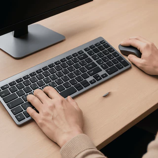 Kit Teclado Mouse Sem Fio Sem Fio 2.4g Recarregável Bateria Wireless DW-8078 Bluetooth Preto Branco