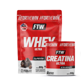 Kit Whey Ultra Refil 900g + Creatina Ultra Pote 300g - FTW