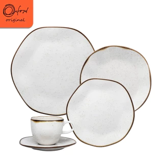 Aparelho de Jantar de 20 Peças Em Porcelana Ryo Maresia Oxford Mesa Posta em Oferta na Shopee
