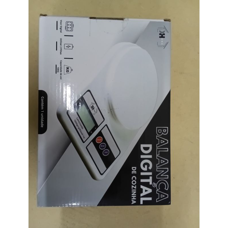 Balança Digital De Precisão Cozinha 10kg Nutrição E Dieta Capacidade Máxima 10 Kg Cor Branca
