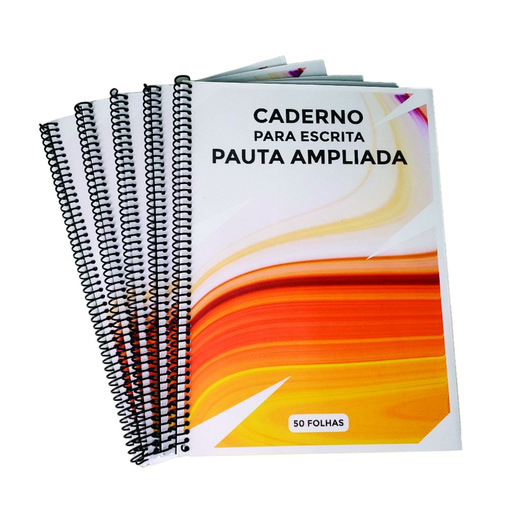 Caderno Pauta Ampliada Baixa Visão 50 Folhas - Kit 5 Und | Shopee Brasil