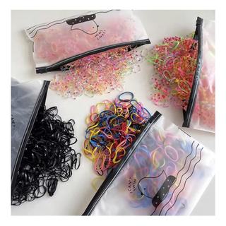 1000/2000 Peças Bolsa Elástico Scrunchies De Cabelo Feminino Descartável Multicolorido
