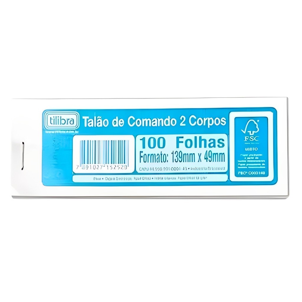 TALÃO COMANDO 2 CORPOS BLOCOS 100 FOLHAS TILIBRA | Shopee Brasil
