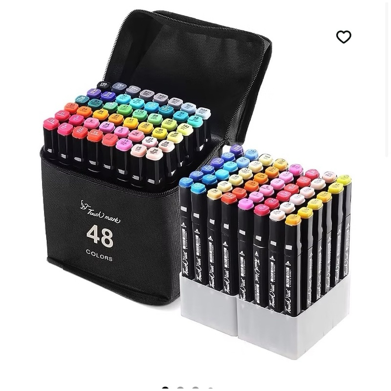 Kit 48 Cores Caneta Marcadora Canetinhas Coloridas Ponta Dupla | Shopee ...