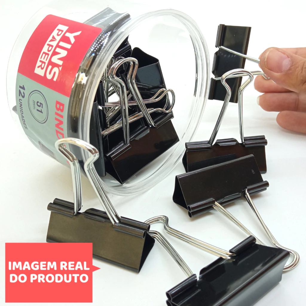 Prendedor Clips De Papel Grampo Presilha Binder Escritório Prancheta ...