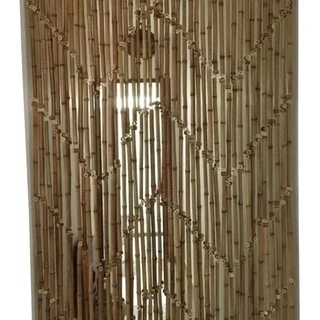 Cortina de Bambu Natural Com Botões em Bambu