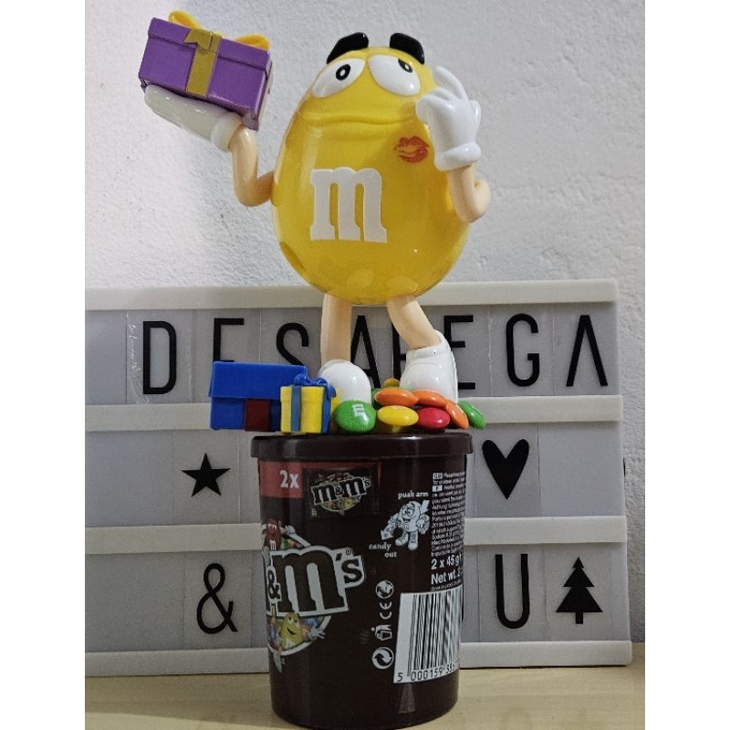 Dispenser M&M's Amarelo com Caixinha de Presente | Shopee Brasil