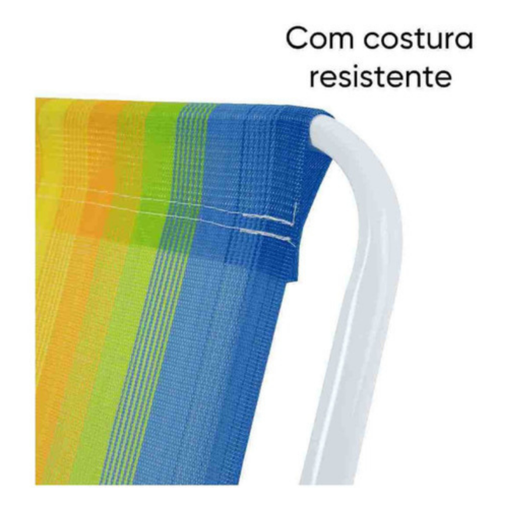 Kit 6 Cadeira de Praia Aço Mor 110kg Resistente CORES SORTIDAS Oferta - 3