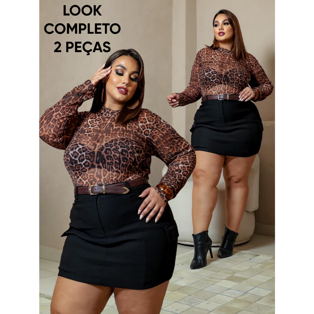 Saia Look Para Festa A Noite Inverno CONJUNTO PLUS SIZE LOOK