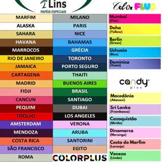 Papel Color Plus Cores Variadas 120g / 66x96 / 10 Unid