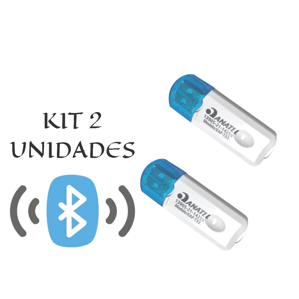 KIT 2 Adaptador Receptor Bluetooth Usb Pendrive Carro Musica Computador Radio Laptop Transmissor