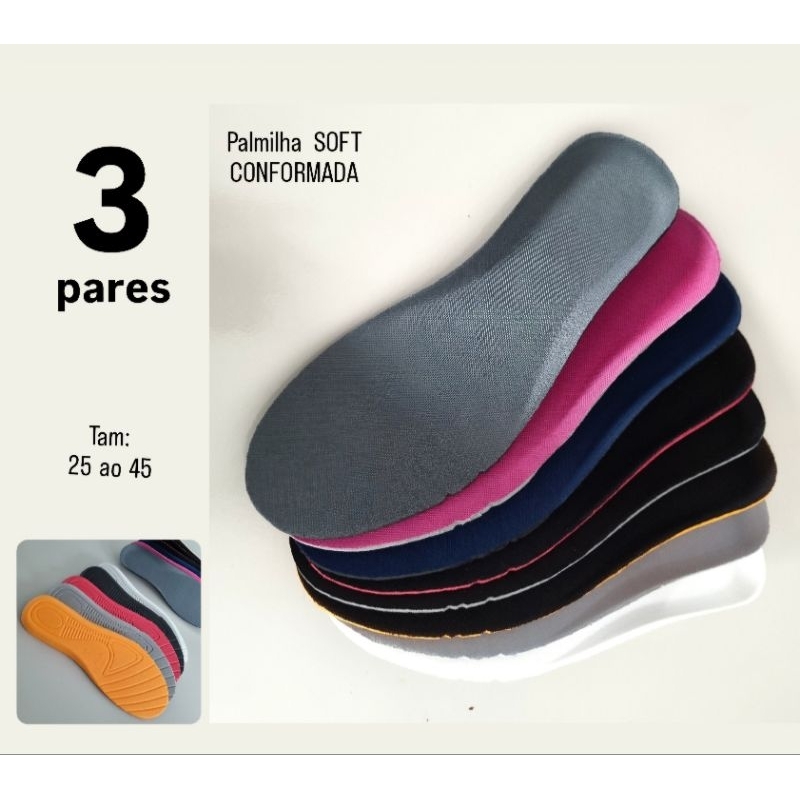 PALMILHA CONFORTAVEL SOFT 25 AO 45 P/ TENIS FEMIN E MASC, SAPATO,BOTA ...