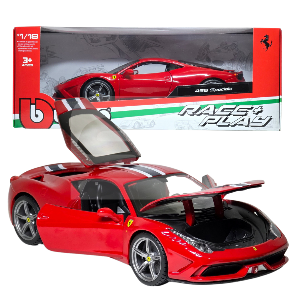 Miniatura De Ferro Ferrari 458 Speciale 28cm 1/18 Bburago | Shopee