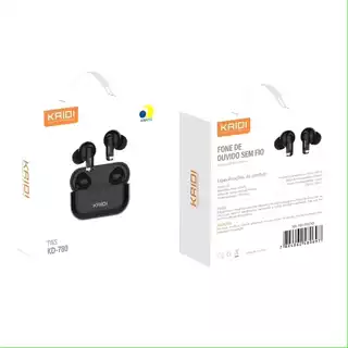 Lançamento Fone de Ouvido ORIGINAL KAIDI KD-780 Sem Fio Bluetooth 5.4 TWS (TOCA +4H SEGUIDAS)