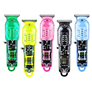 Aparador De Cabelo Profissional Elétrico Sem Fio Transparente LED Para Homens em Oferta na Shopee