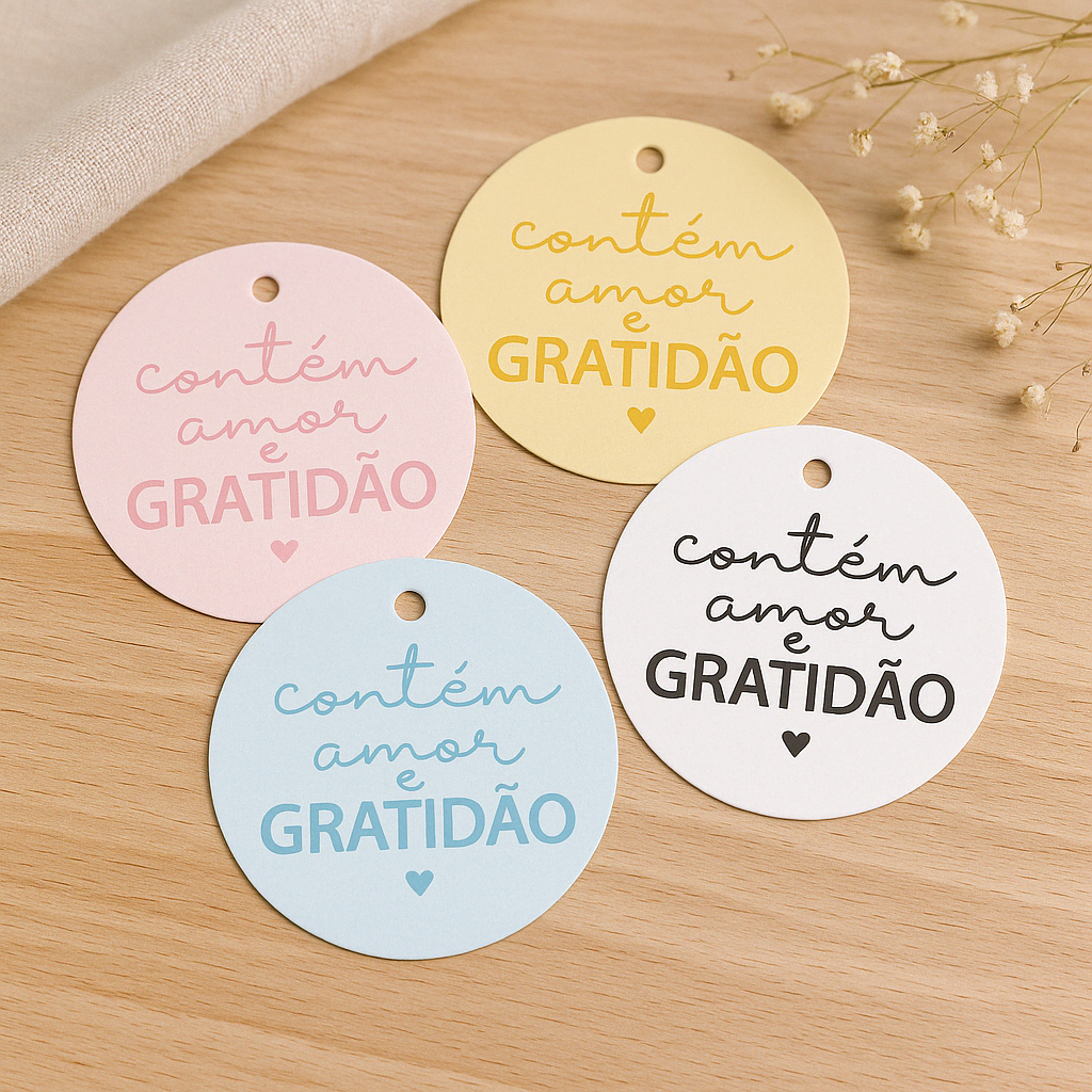 Tags Personalizadas 4x4cm para Lembrancinhas, Embalagens e Presentes ...