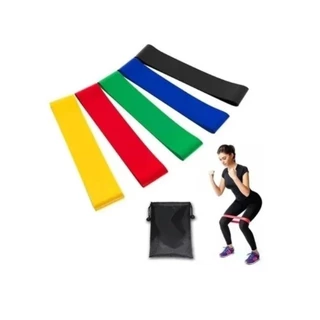 Kit 5 Faixas Elásticas Miniband 5 Níveis Para Treino Em Casa