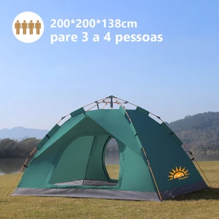 NEW HAWAII Barraca Automática Acampamento Portátil  Para 3-4 Pessoas,Verde 200*200*138cm