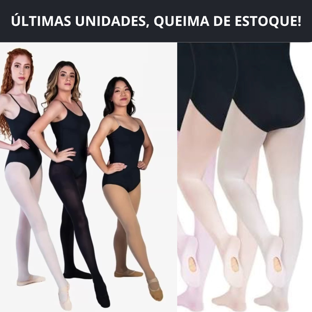 Meia Calça de Ballet Conversível Fio 80 Adulto ou Infantil, Meia Calça ...
