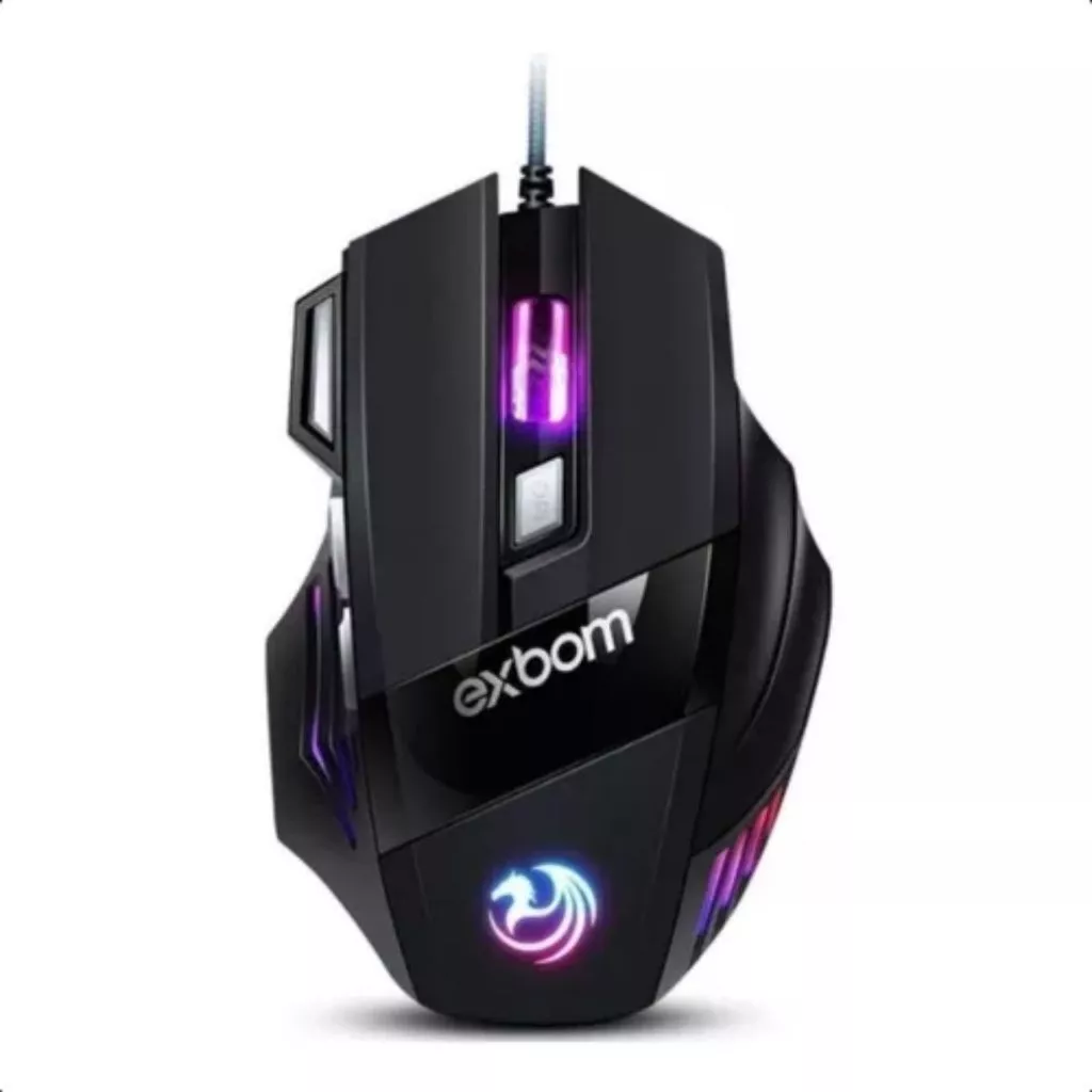Mouse Gamer USB 3200 DPI com Sensor Óptico e LED - Alta Precisão para Jogos