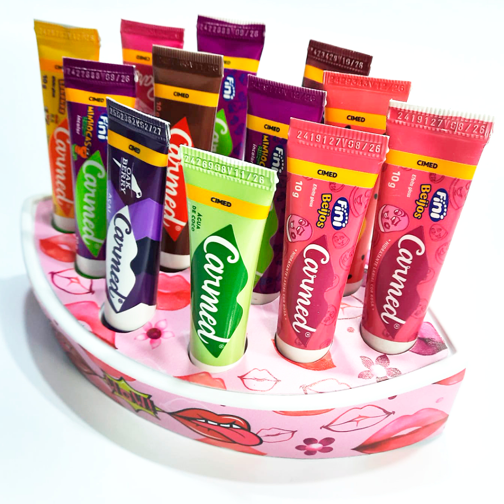 Carmed - Rosa Lips - Porta Carmed Organizador Suporte hidratante labial ...
