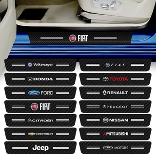 Kit 4 Peças Adesivo Soleira de Porta Carro Varios Modelos Proteção Fibra de Carbono Anti Arranhões em Oferta na Shopee