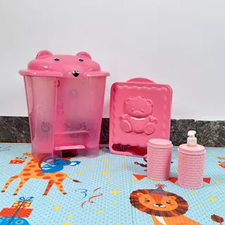 Kit Higiene e Organização para Bebê – Lixeira 12L Translúcida ,Porta Fralda e Porta Sabonete Líquido