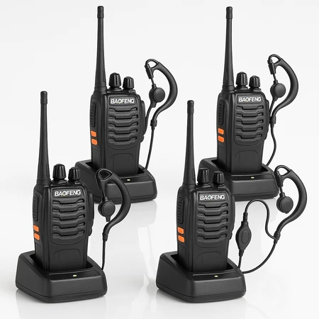 Kit Rádio Comunicador Walk Talk Baofeng 777s com 16 Canal Alcance de 12Km Radinho Segurança Portátil