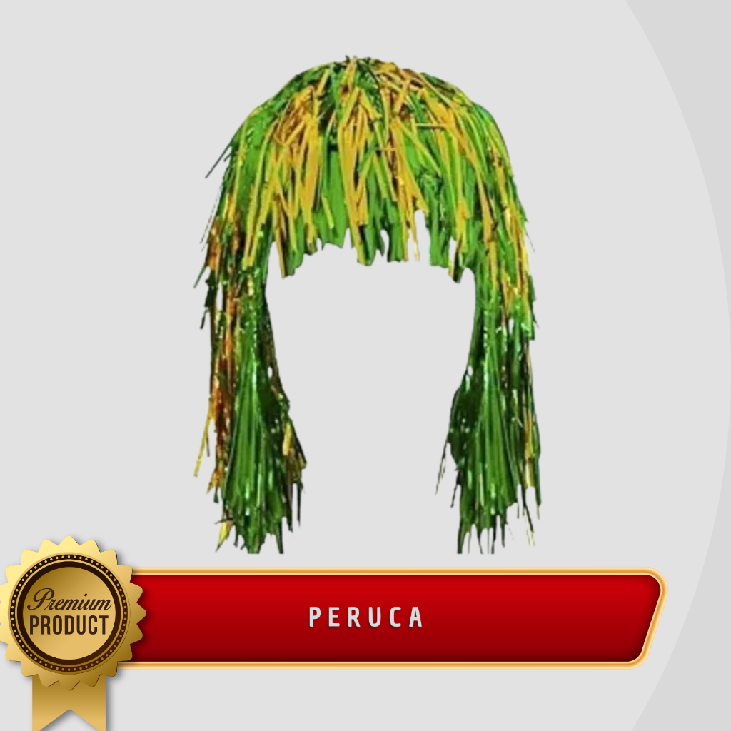 Kit 1/2/3 Peruca Metalizada Brasil Verde E Amarelo Torcida Manifestação Festas Fantasia em Oferta na Shopee
