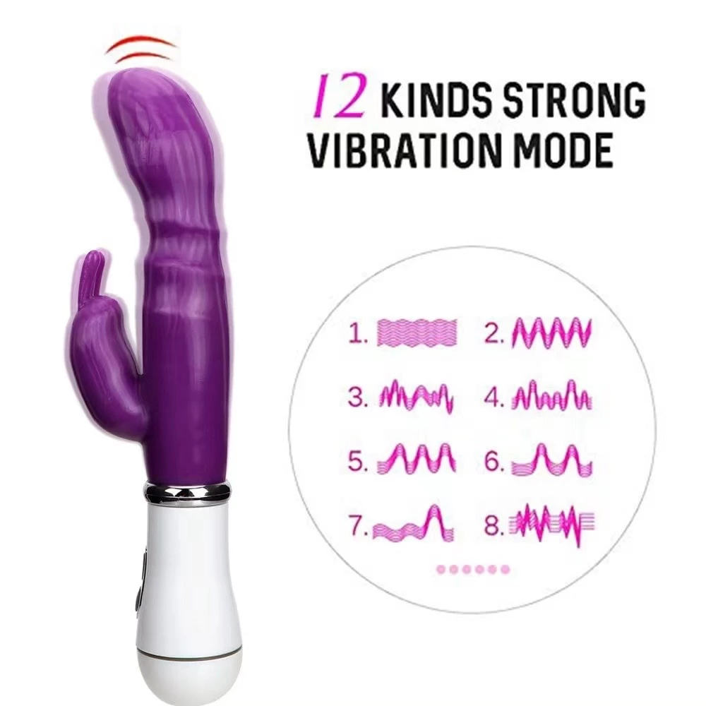 Vibrador Rabbit RECARGABLE 8 modos de vibración Formato de Conejo Punto G con Estimulador de Clítoris