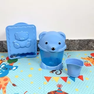 Kit Completo de Higiene para o Quarto do Bebê – Porta-Fraldas, Lixeira 4,5L e Pote de Enxágue com Design Delicado