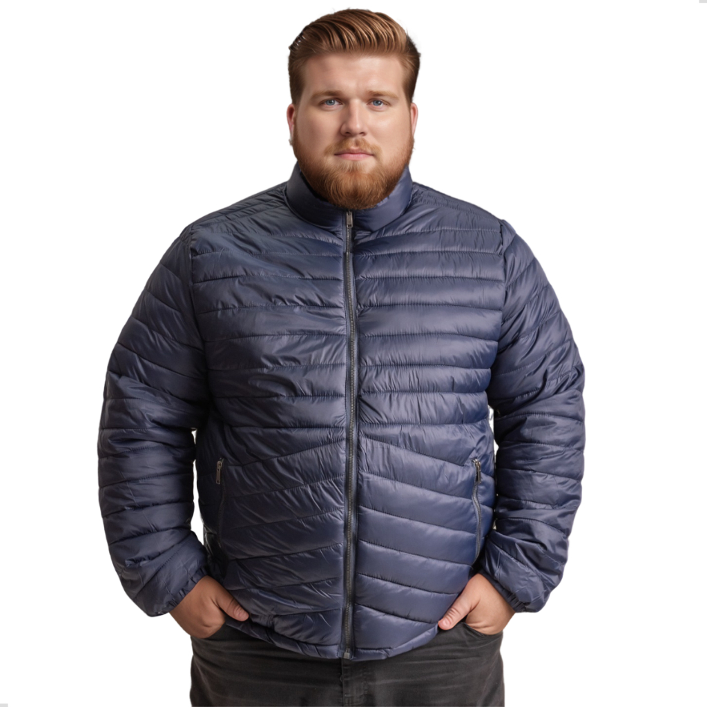 Jaqueta Bobojaco Puffer Plus Size Masculina Capuz Removível