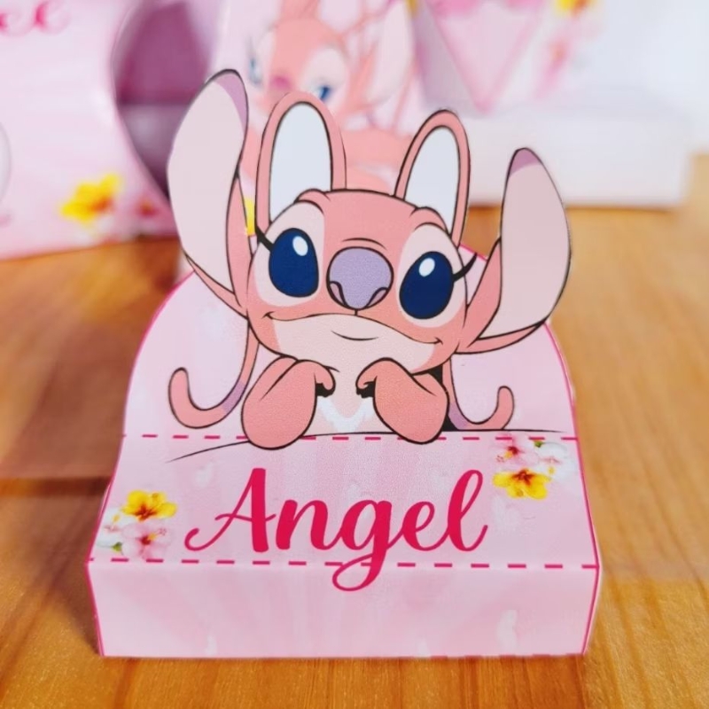 kit c/ 80 ou 160 itens lembrancinha Angel Rosa - Lilo Stitch Com NOME ...