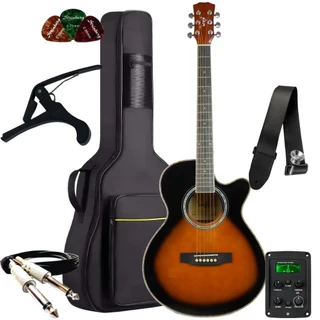 Kit Violão Elétrico Bravo TF200 Aço Série Tuneful + Bag Luxo + Acessórios