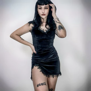 Vestido Veludo Gótico Gothic Dress E-girl Emo Alternativa Rock