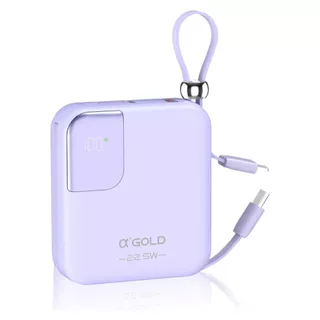 Carregador Portátil A’Gold BTE-48A Power Bank 10.000mah Universal Display Cor Laranja Preto
