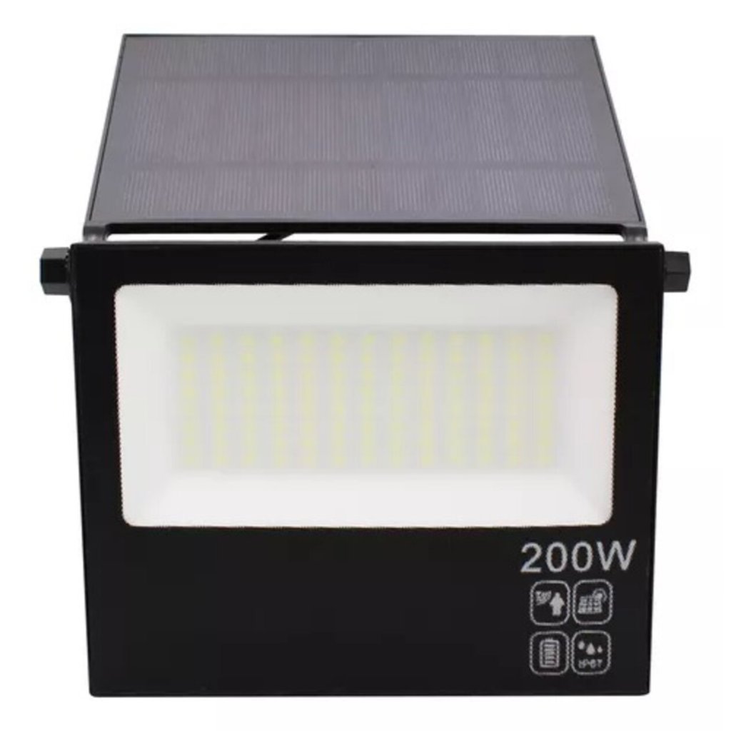 Refletor Solar Led 200w Placa Prova Dágua Sensor Dobrável Ajustável