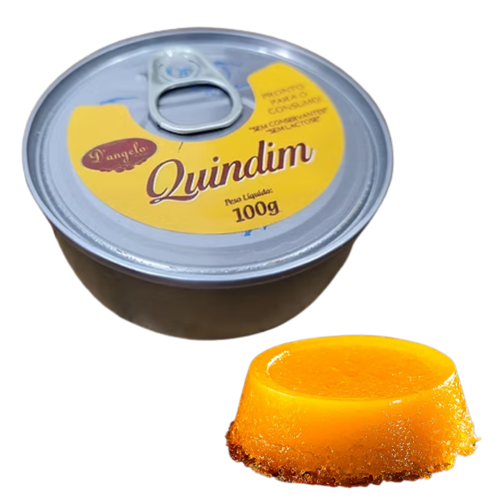 Quindim Tradicional 100g – Sem Glúten, Sem Lactose, Pronto para Comer ...