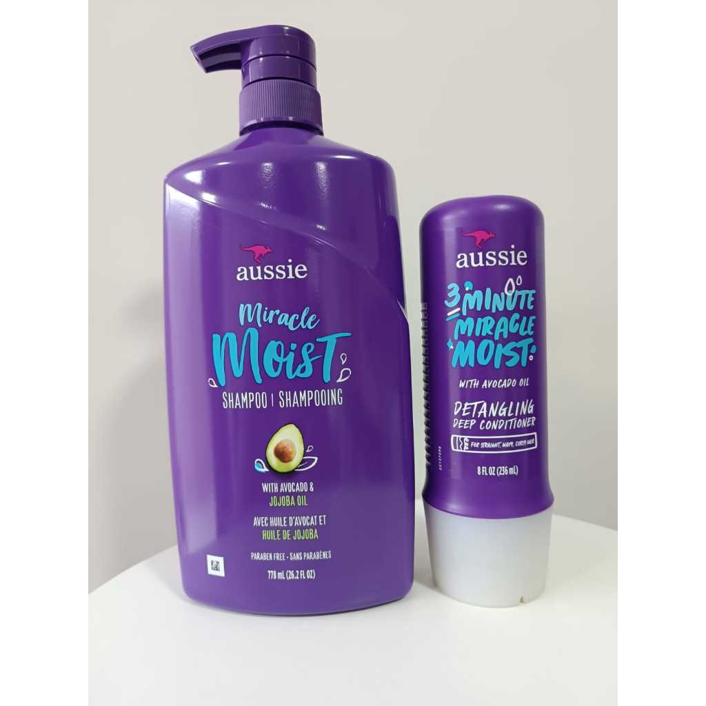 Kit Shampoo 778 ml + Mascara 236ml Aussie Moist Tratamento Capilar